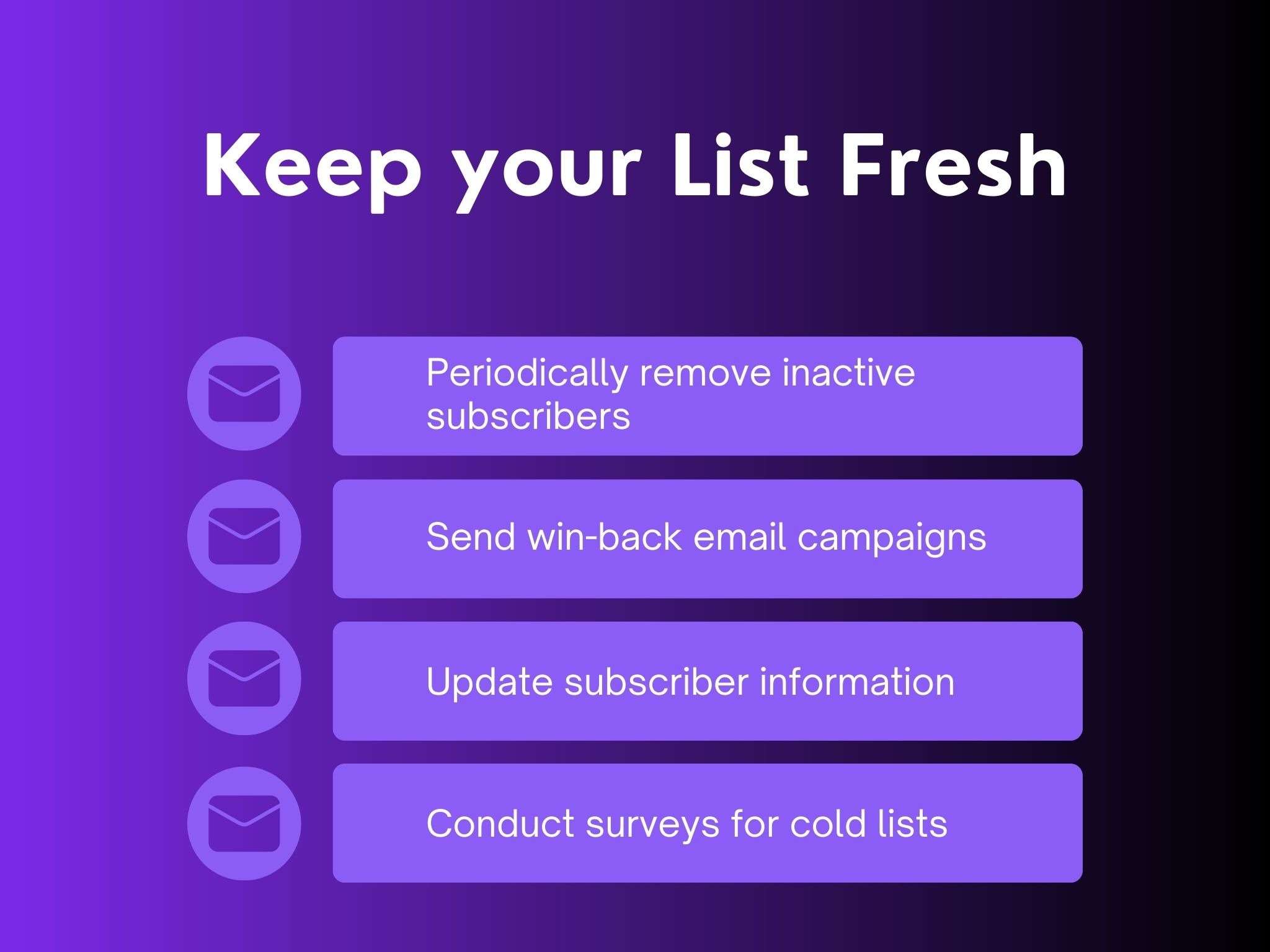 keep your list fresh