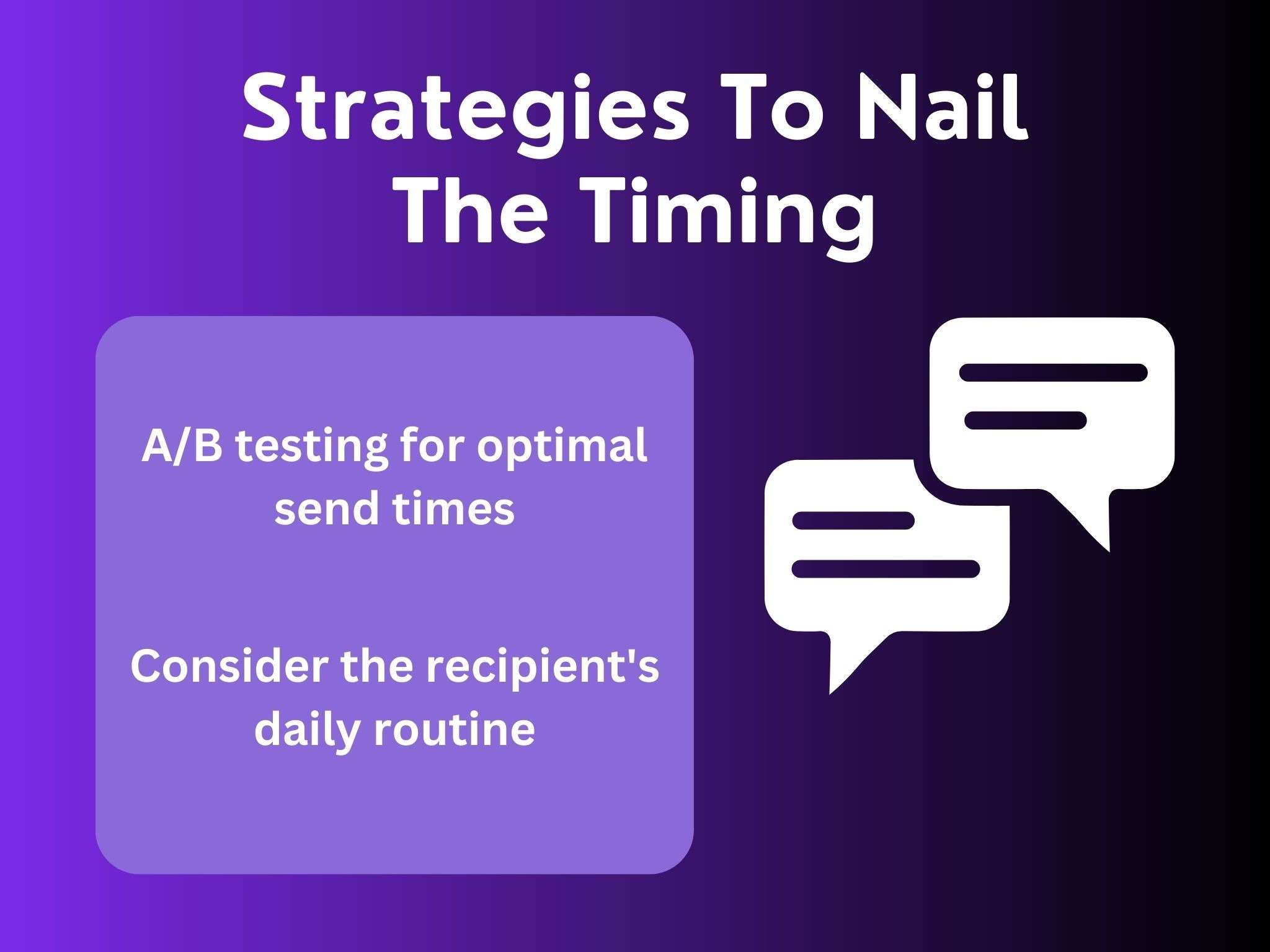 strategies to nail the timing