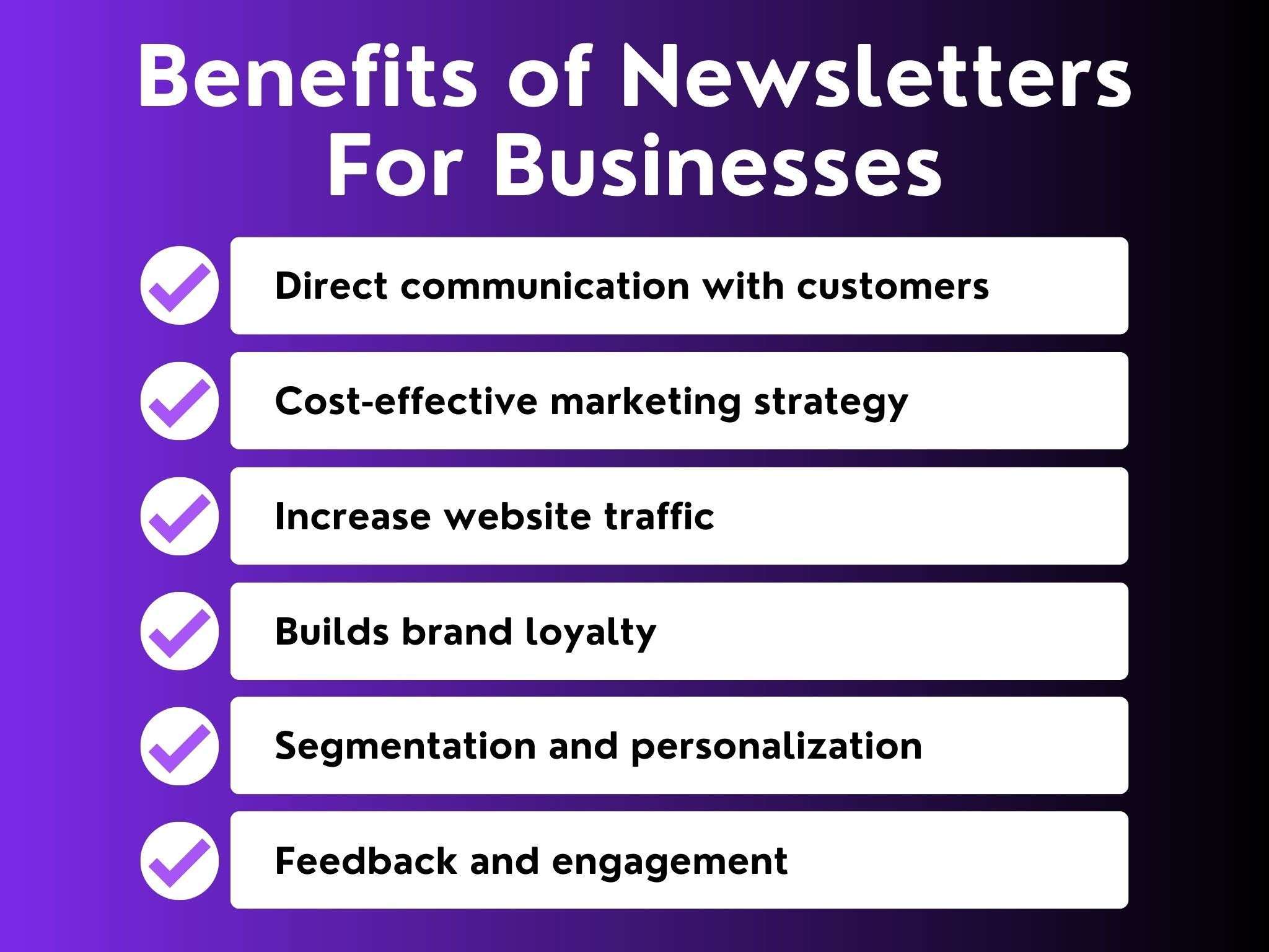 benefits of newsletters for businesses