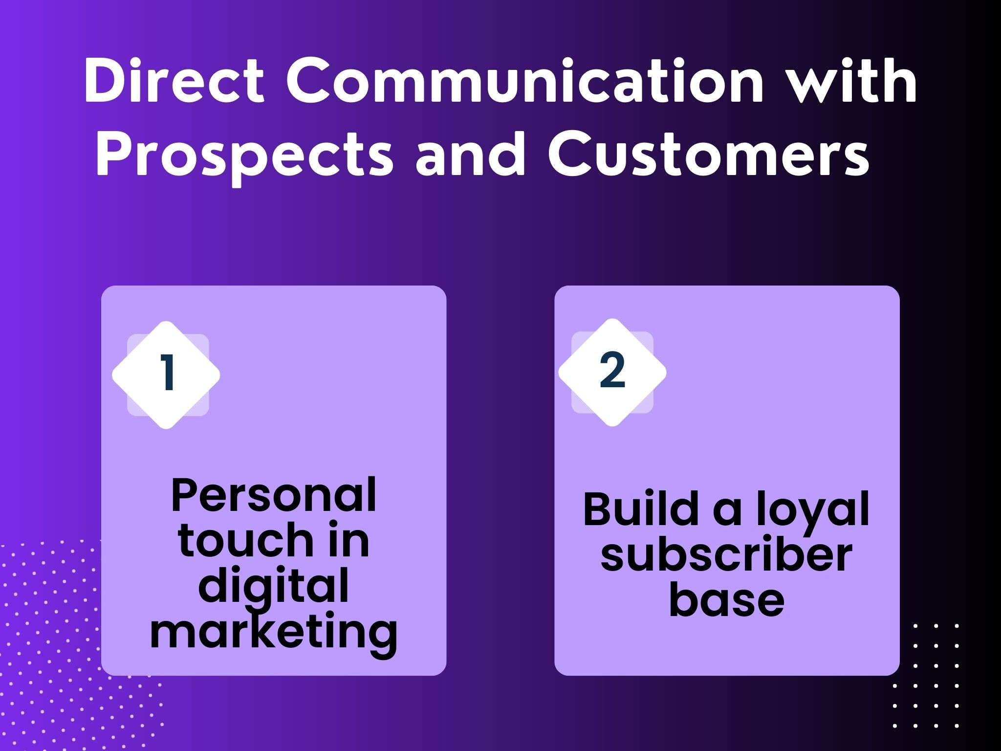 direct communication with prospects and customers