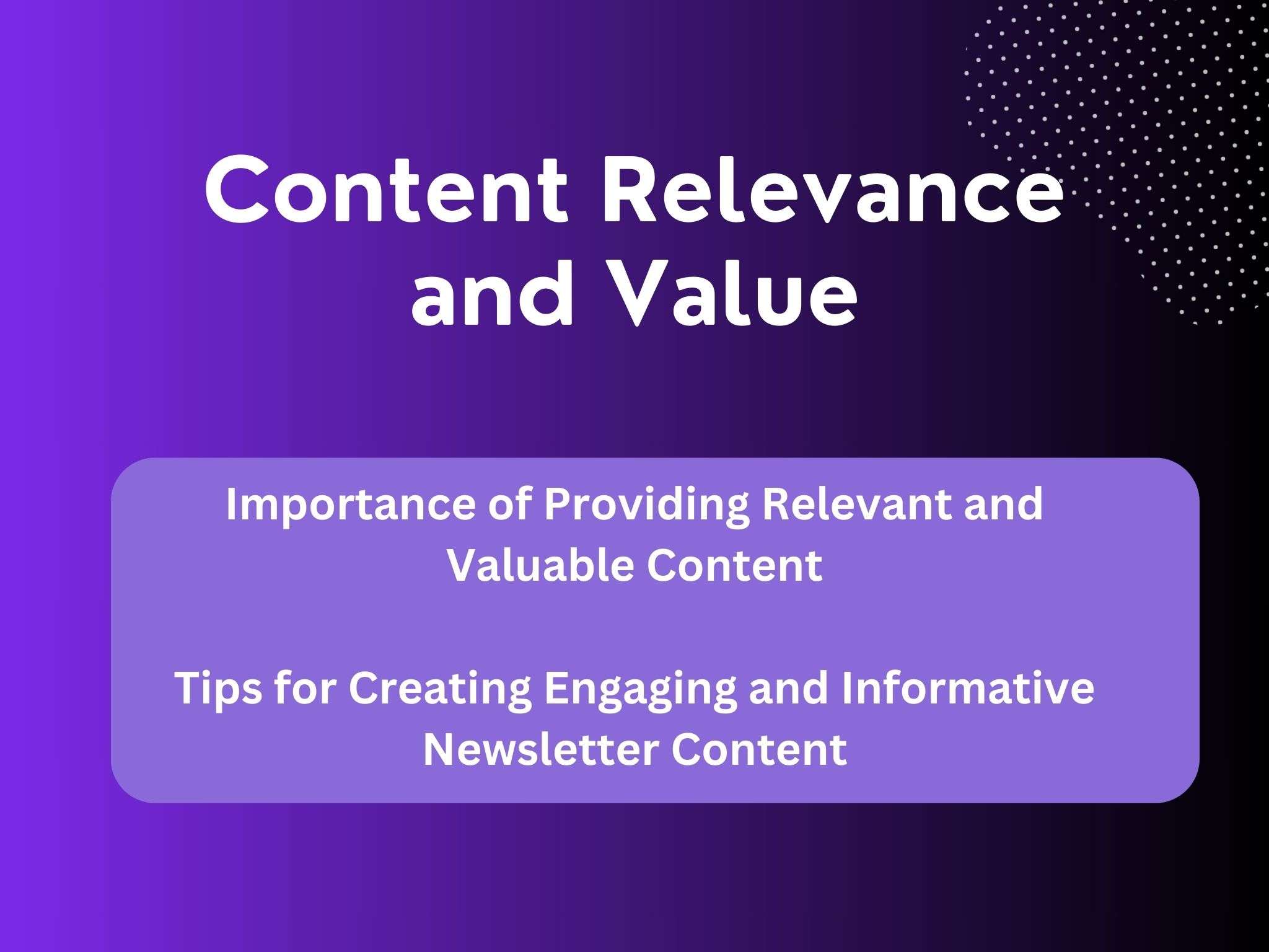 content relevance and value