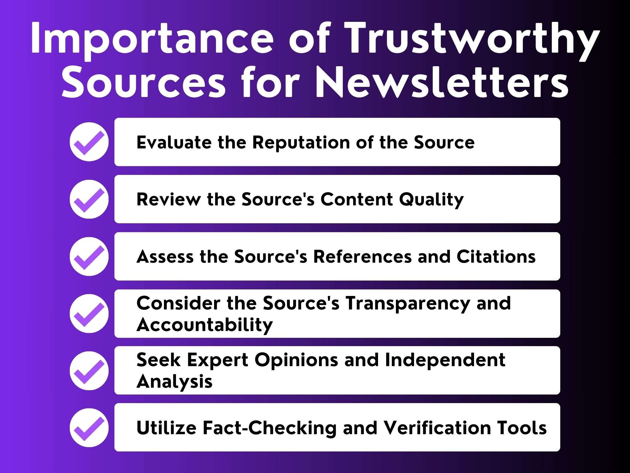 importance of trustworthy sources for newsletters