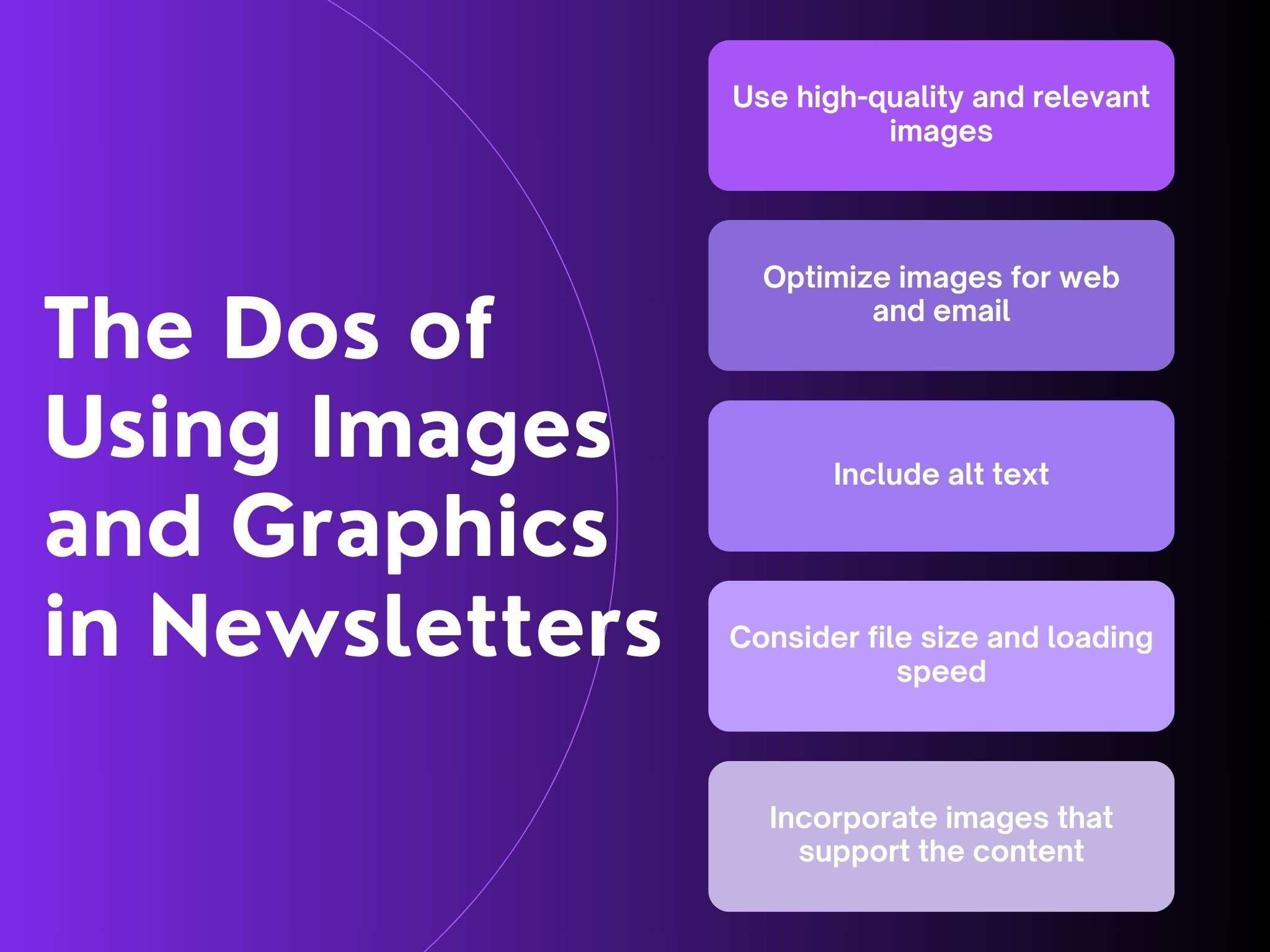 the dos of using images and graphics in  newsletters