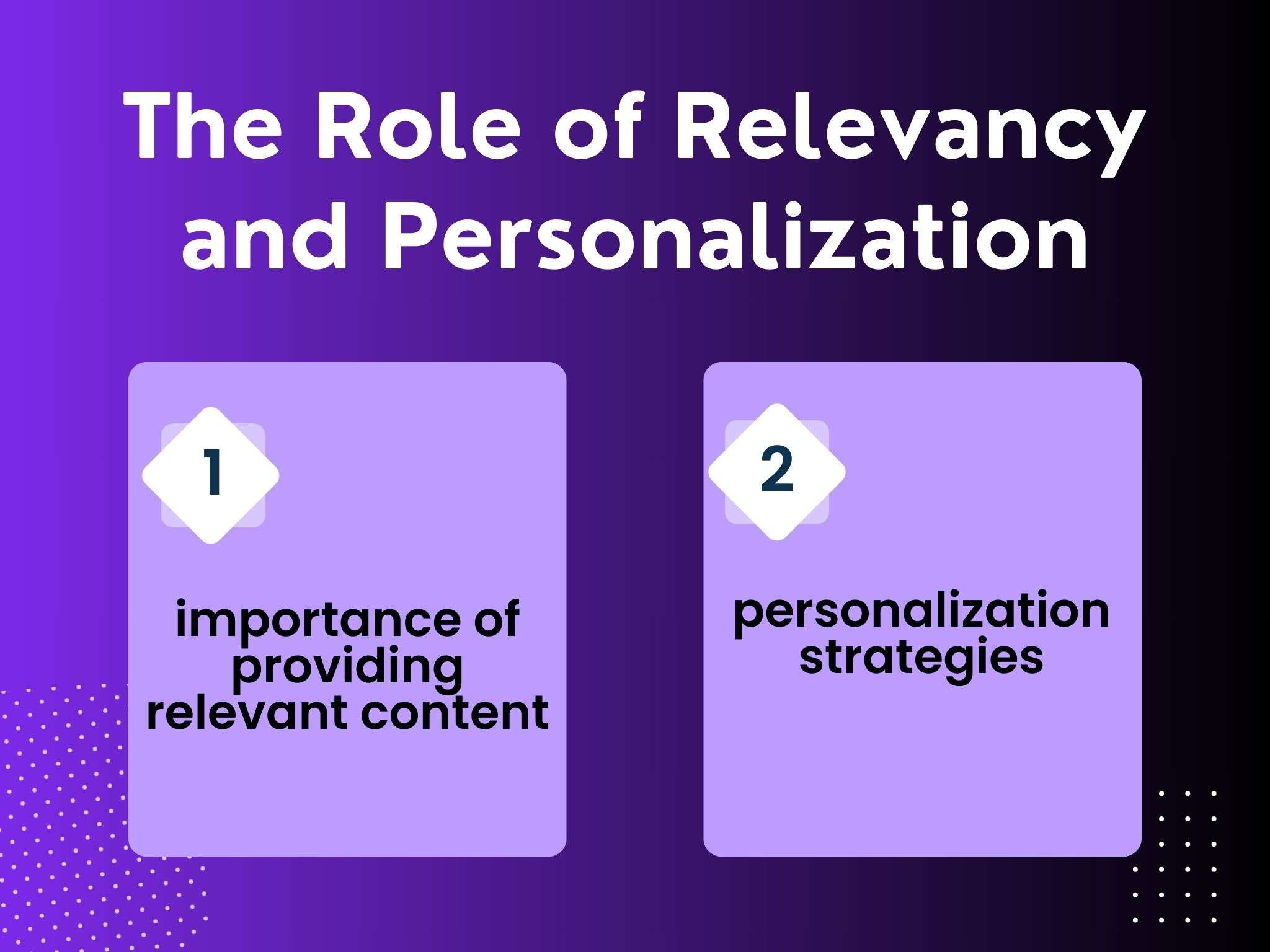 The role of relevancy and personalization